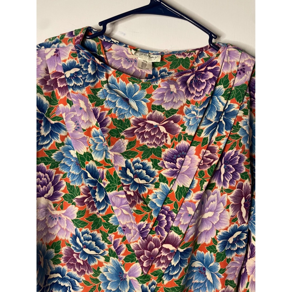 Jenny Made In Italy Floral‎ Print Long Sleeve Blouse Multicolor - Picture 3 of 5